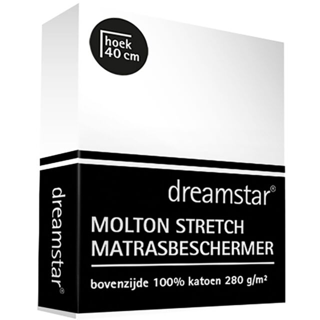 Dreamstar Molton Stretch Matrasbeschermer de Luxe hoekhoogte 40 cm