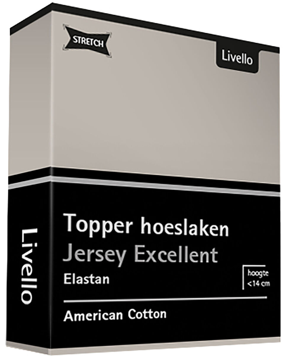 Verfijning Uitgebreid filter Livello Hoeslaken Topper Jersey Excellent Stone