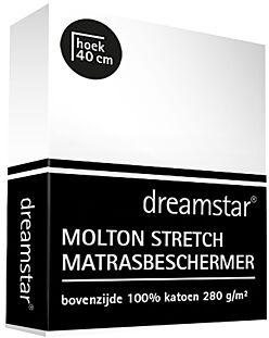 Dreamstar Molton Stretch Matrasbeschermer de Luxe hoekhoogte 40 cm