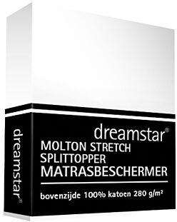 Dreamstar Molton Stretch Matrasbeschermer Splittopper de Luxe